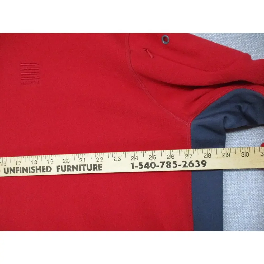 Lands End Red Cozy Soft Essential Layered HalfZip Pullover Sweater Size 50-52‎